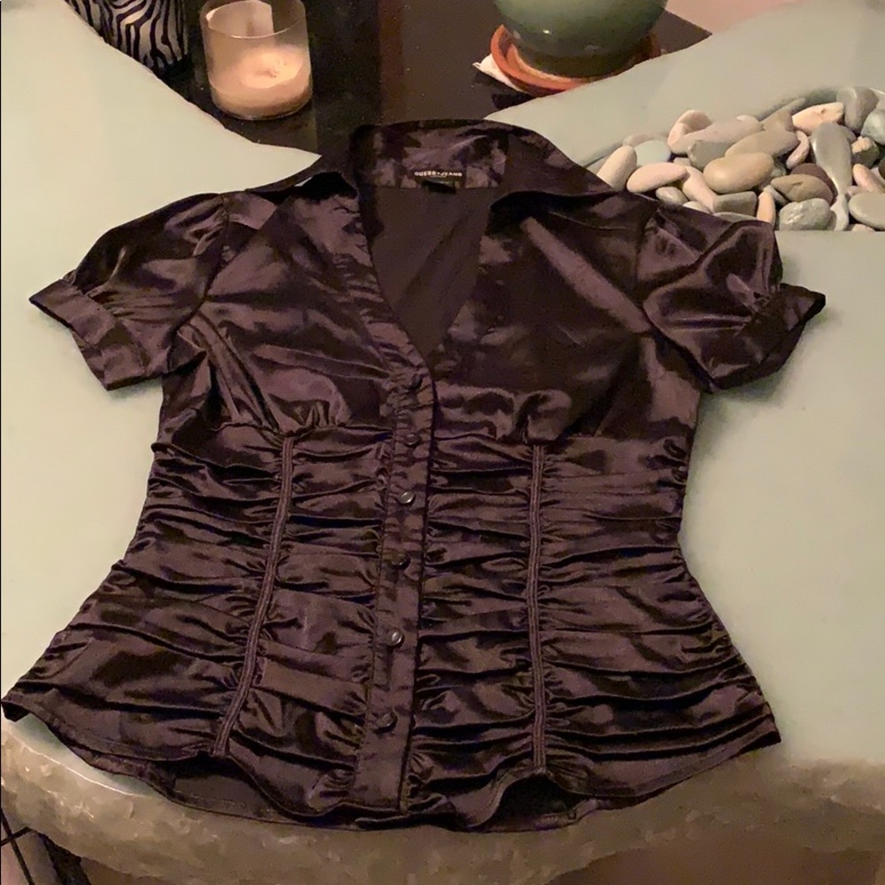 Guess black satin blouse